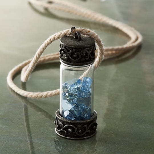 12 Pack: Found Objects Silver Oxide Vial Pendant by Bead Landing™